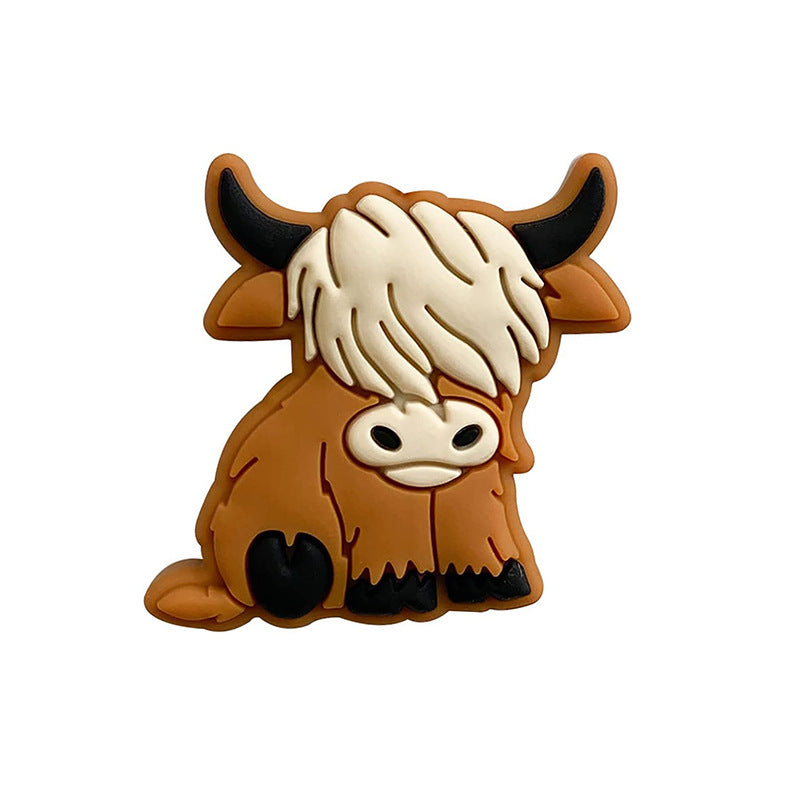 Wholesale of 20PCS/PACK Highland Cattle Silicone Beads